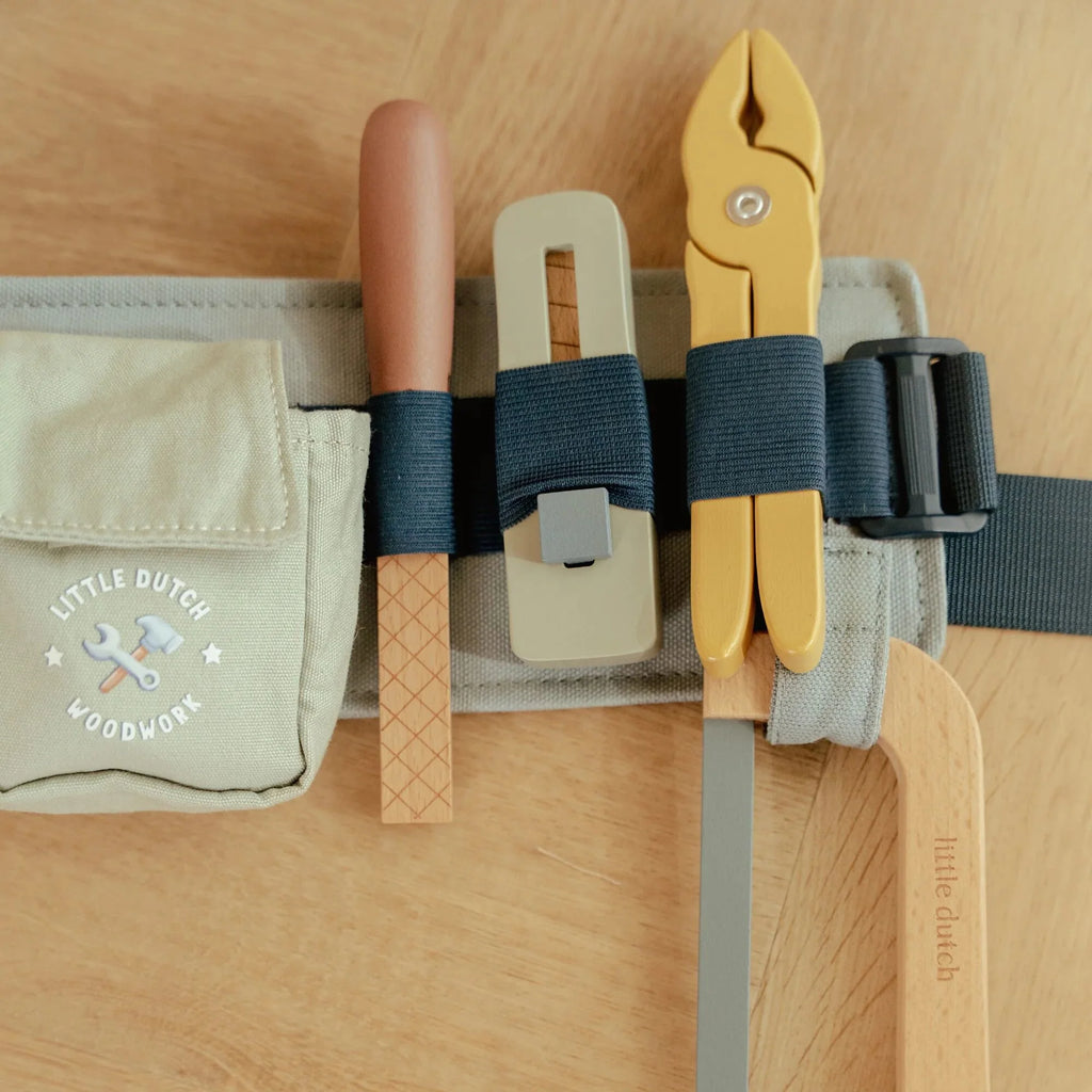 Houten gereedschapsriem - Blauw - Essentials