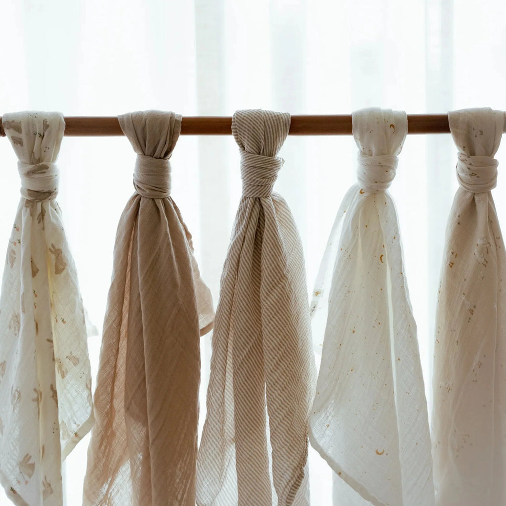 Swaddle - Beige streepjes - 120 cm