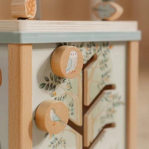Houten activiteitenkubus - Blauw - Forest Friends