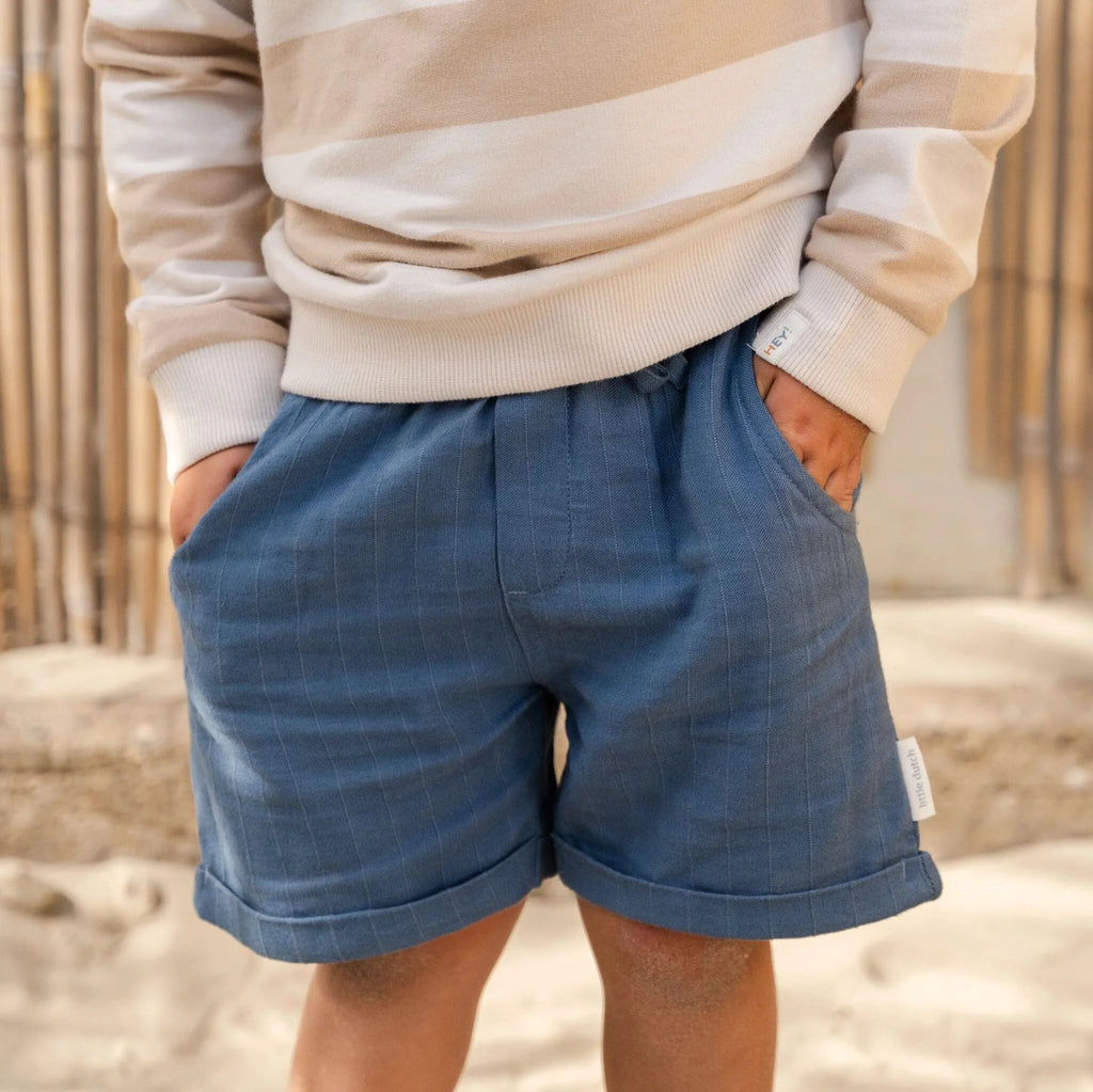 Korte broek linnen - Blauw