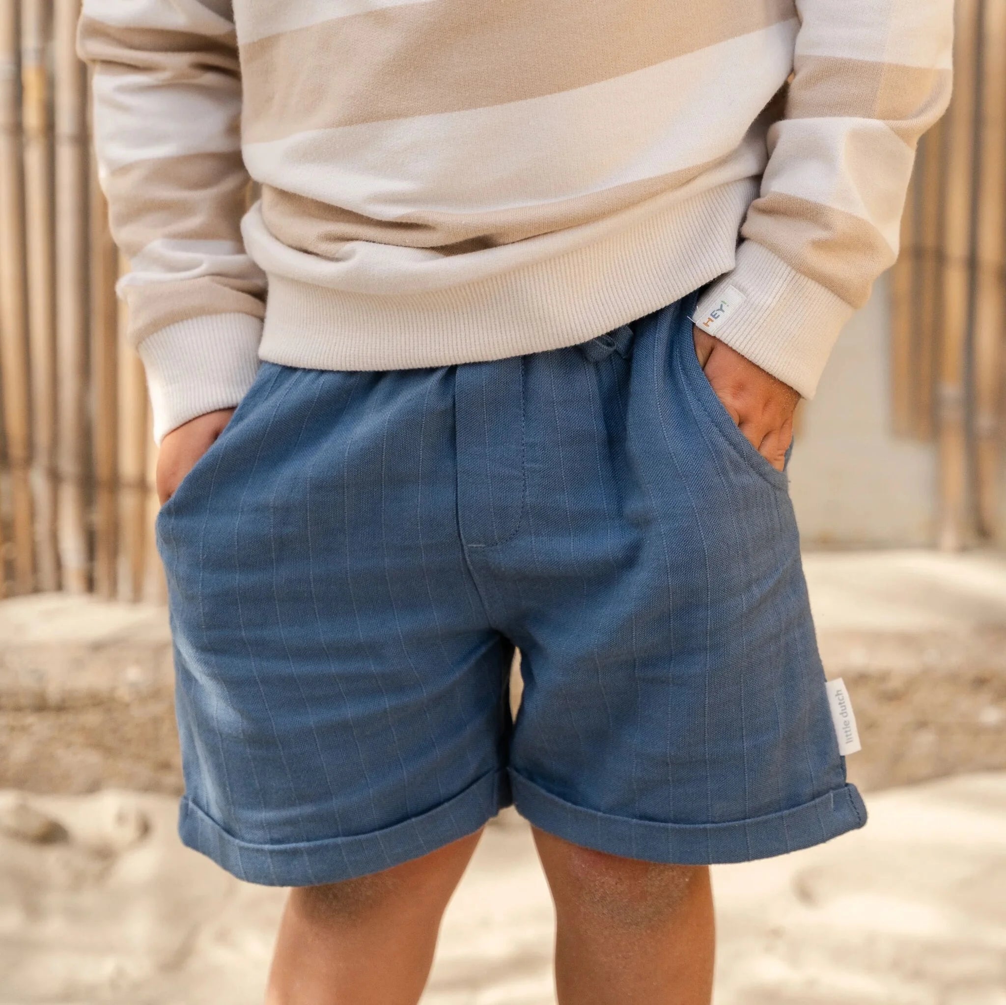 Korte broek linnen - Blauw