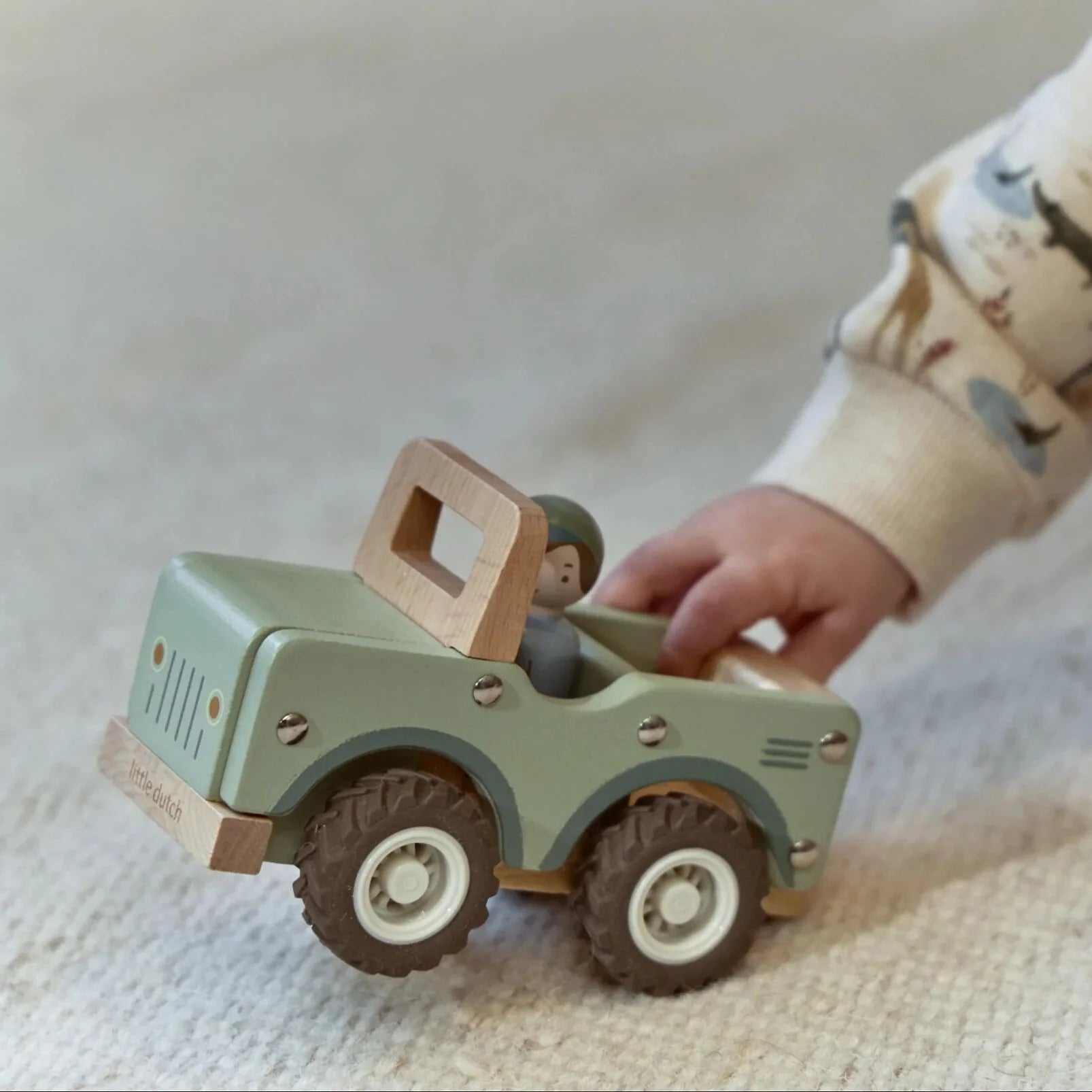 Houten safari auto - Groen