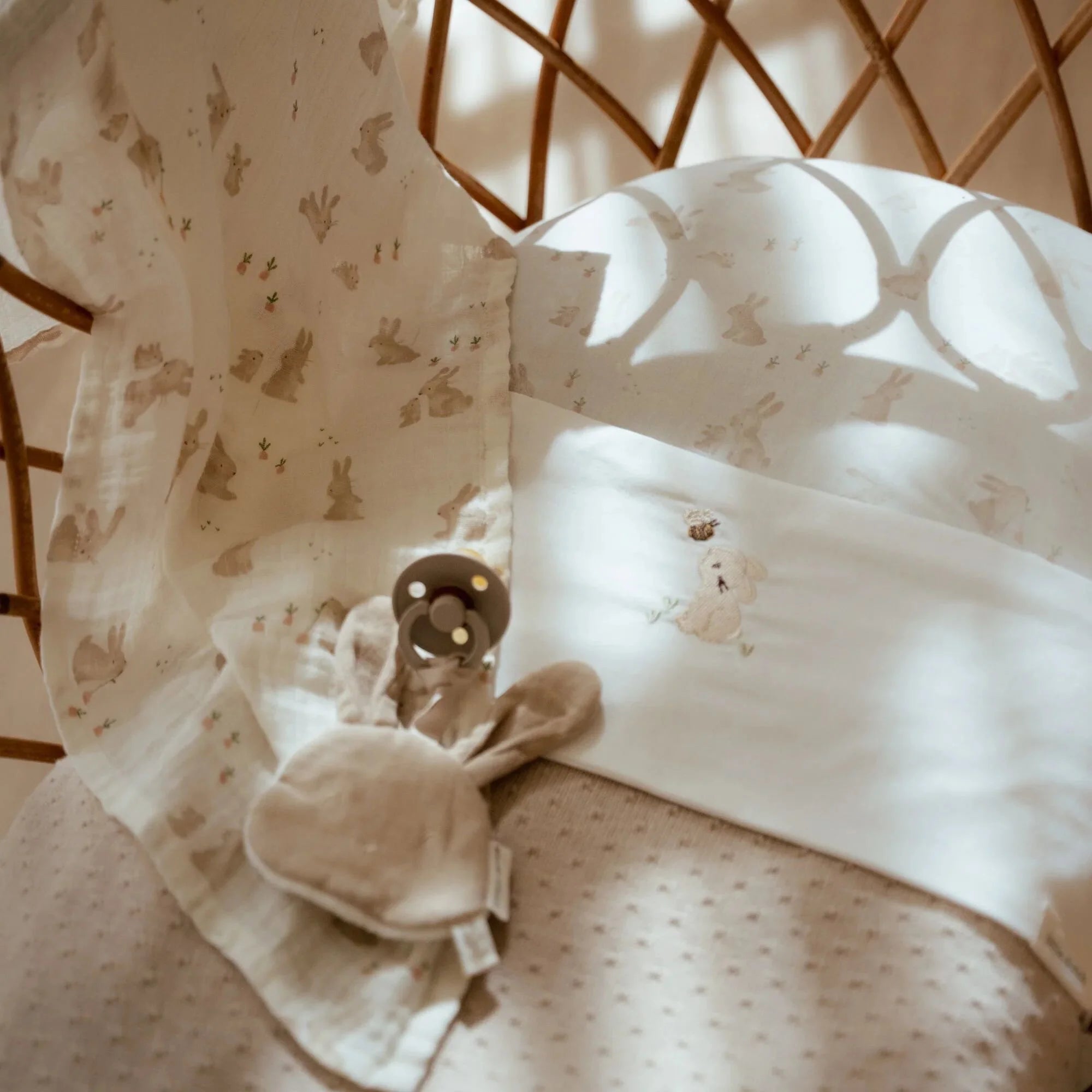 Wieglaken - Wit - Newborn Naturals - Baby Bunny