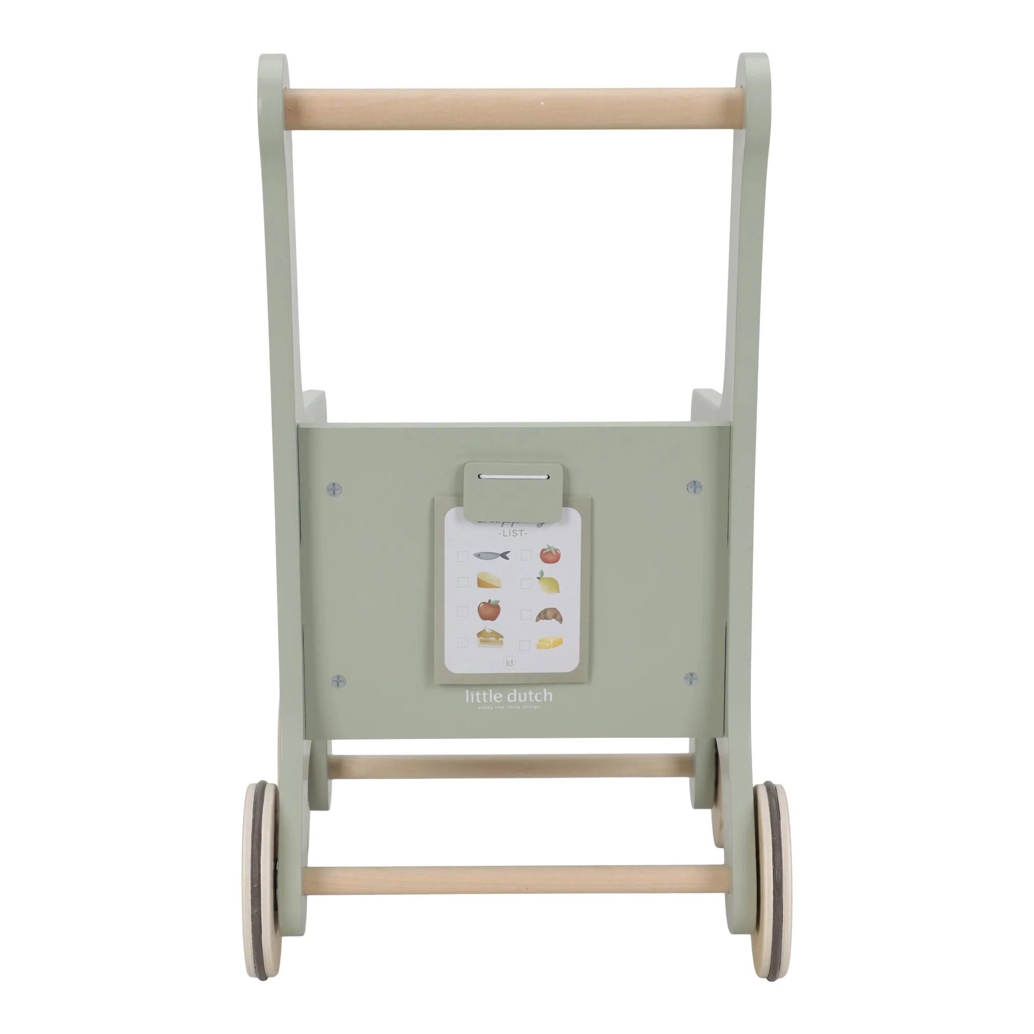 Houten winkelwagen - Groen