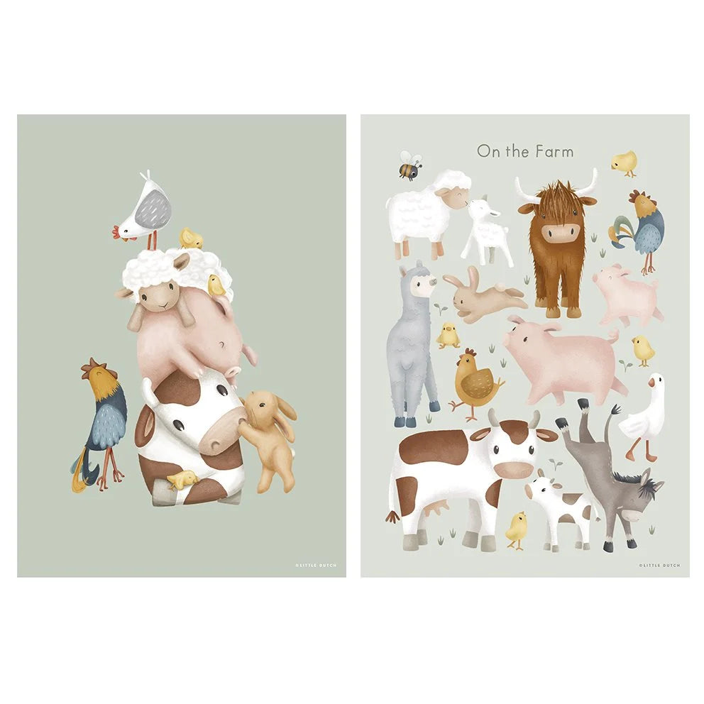 Poster - Meerkleurig - Maat A3 - Little Farm