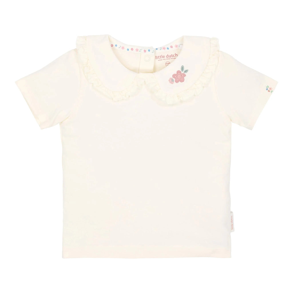 Shirt korte mouw met kraag - Wit