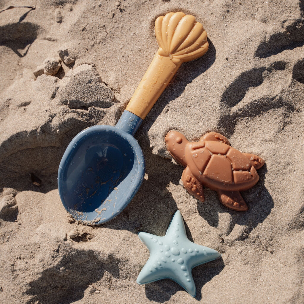 Strandset Schepje en Zandvormen - Blauw - Ocean World