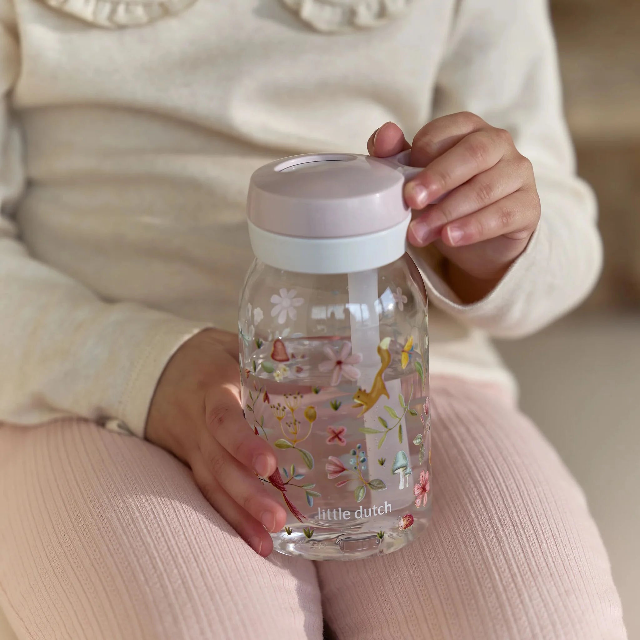 Mepal Drinkfles met rietje 450 ml - Roze