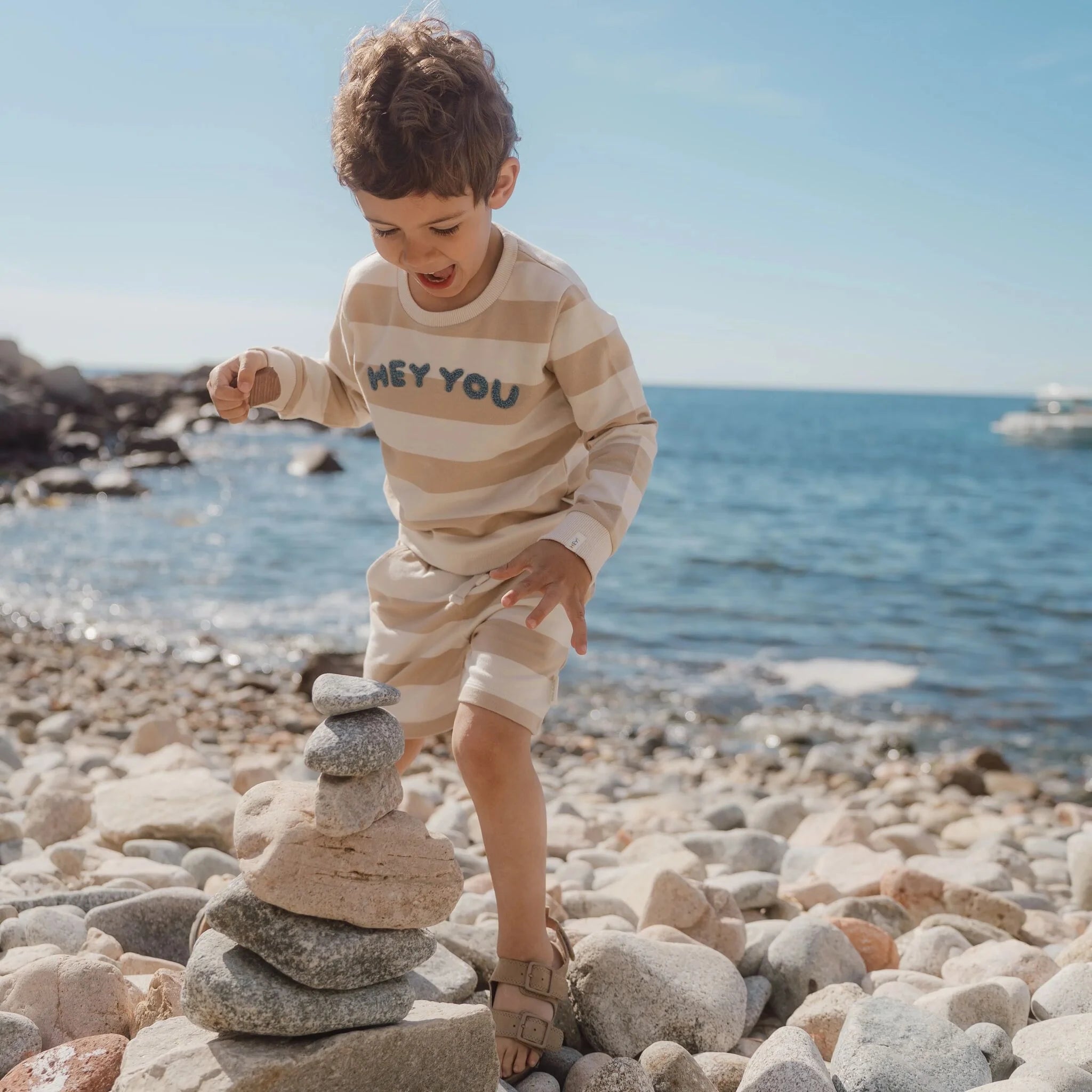 Korte broek - Zand - Biscuit Stripe