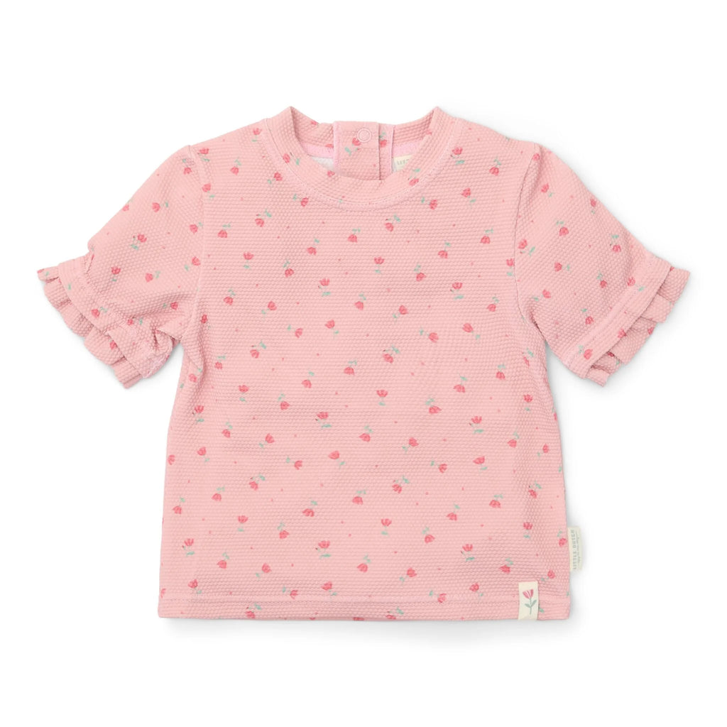 Zwemshirt korte mouw - Lichtroze - Sunny Flowers