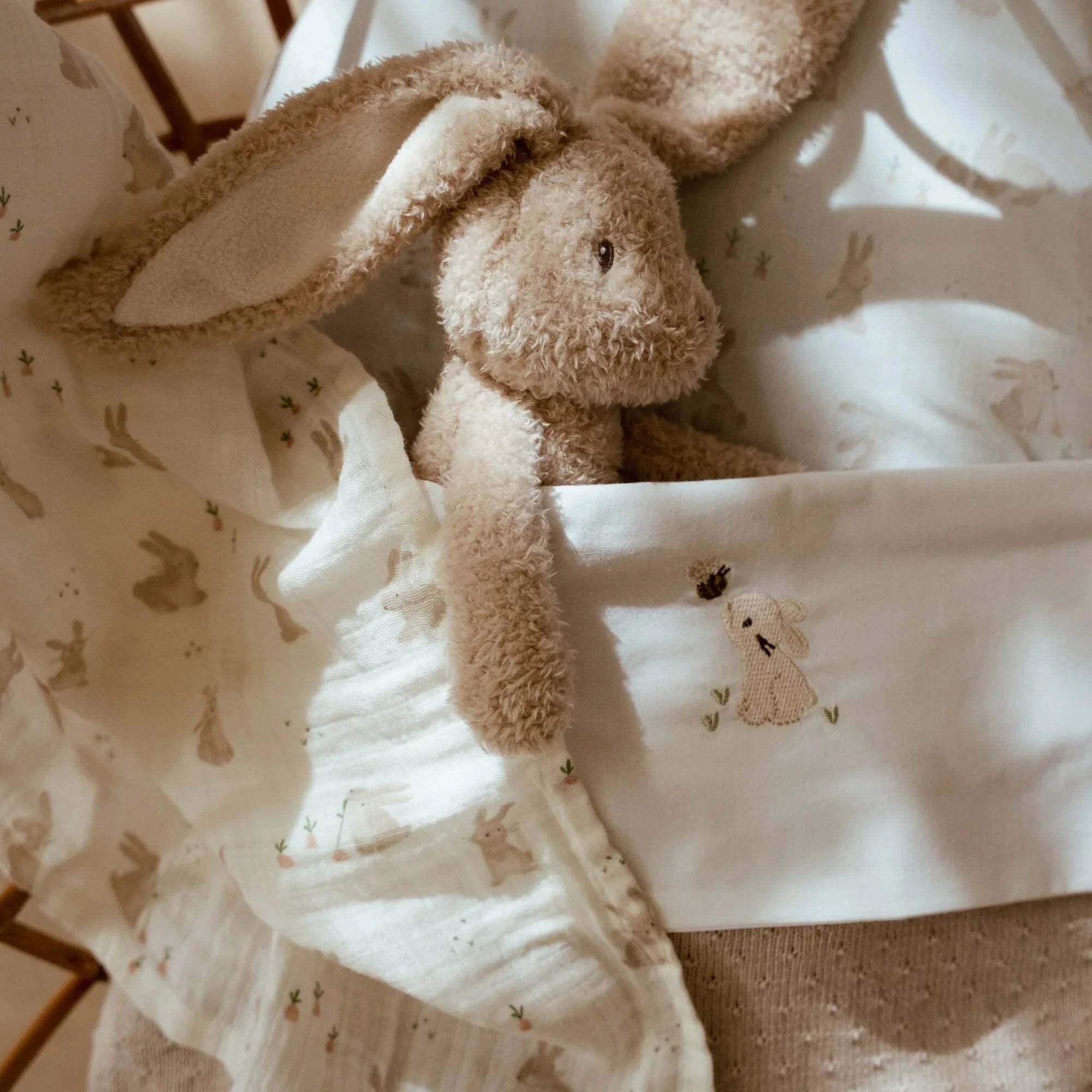 Wieglaken - Wit - Newborn Naturals - Baby Bunny