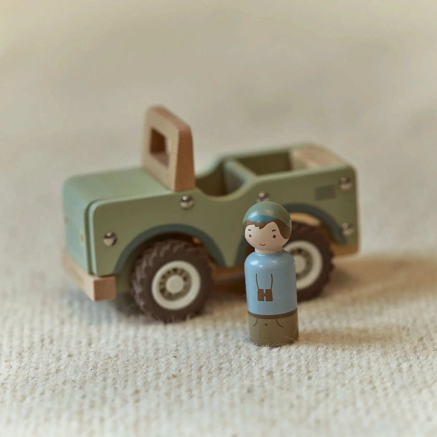 Houten safari auto - Groen