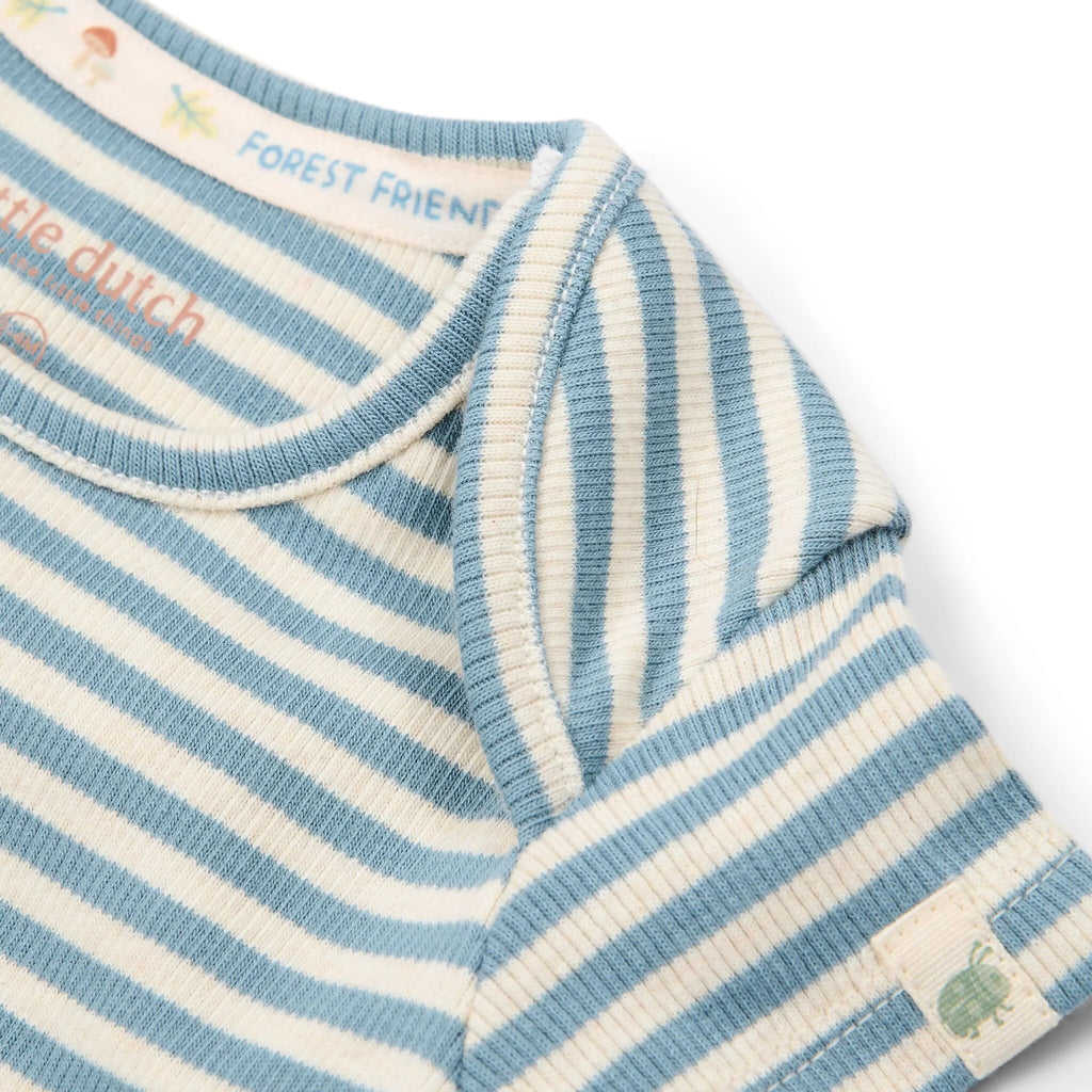 Gestreepte romper korte mouw - Blauw