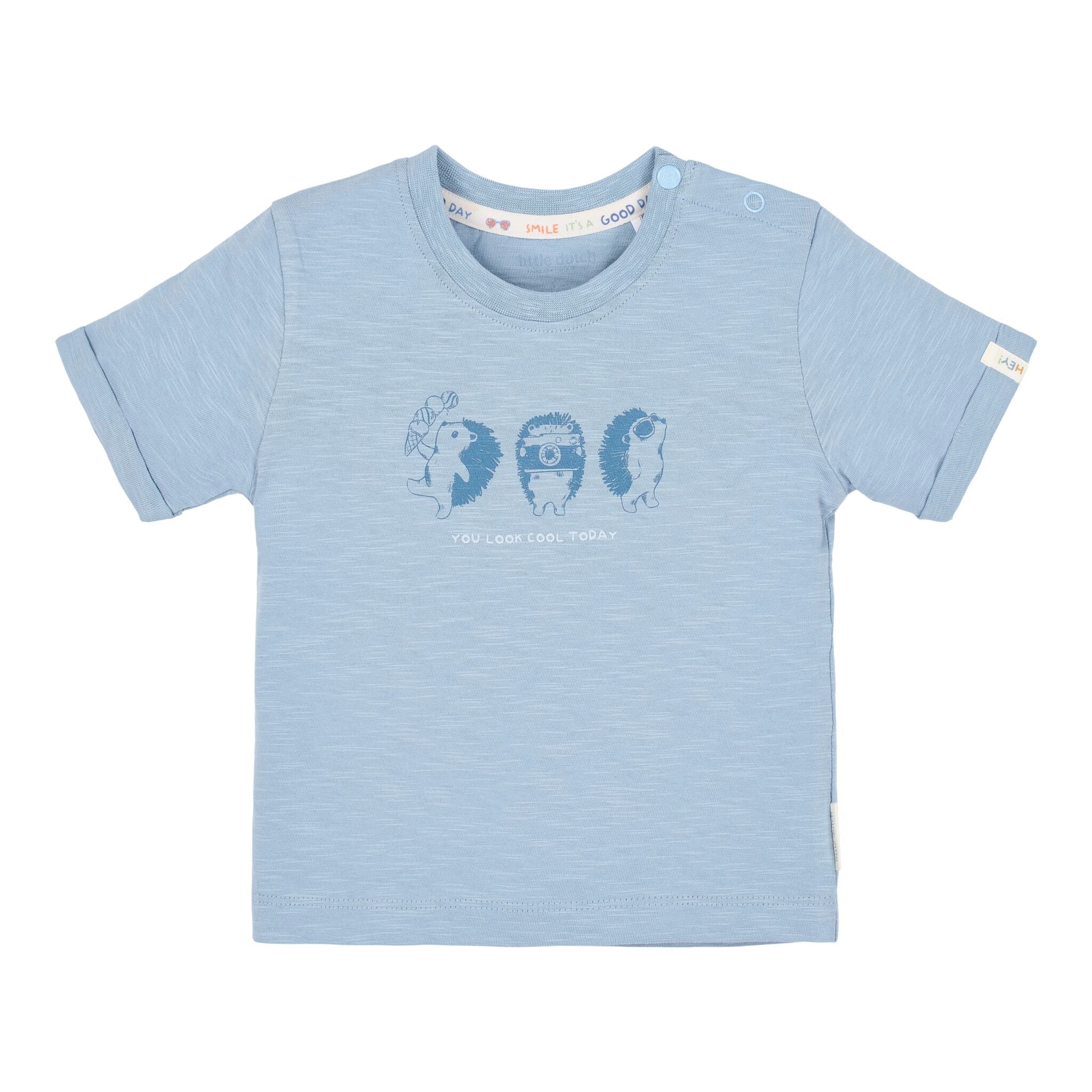 Shirt korte mouw print - Blauw