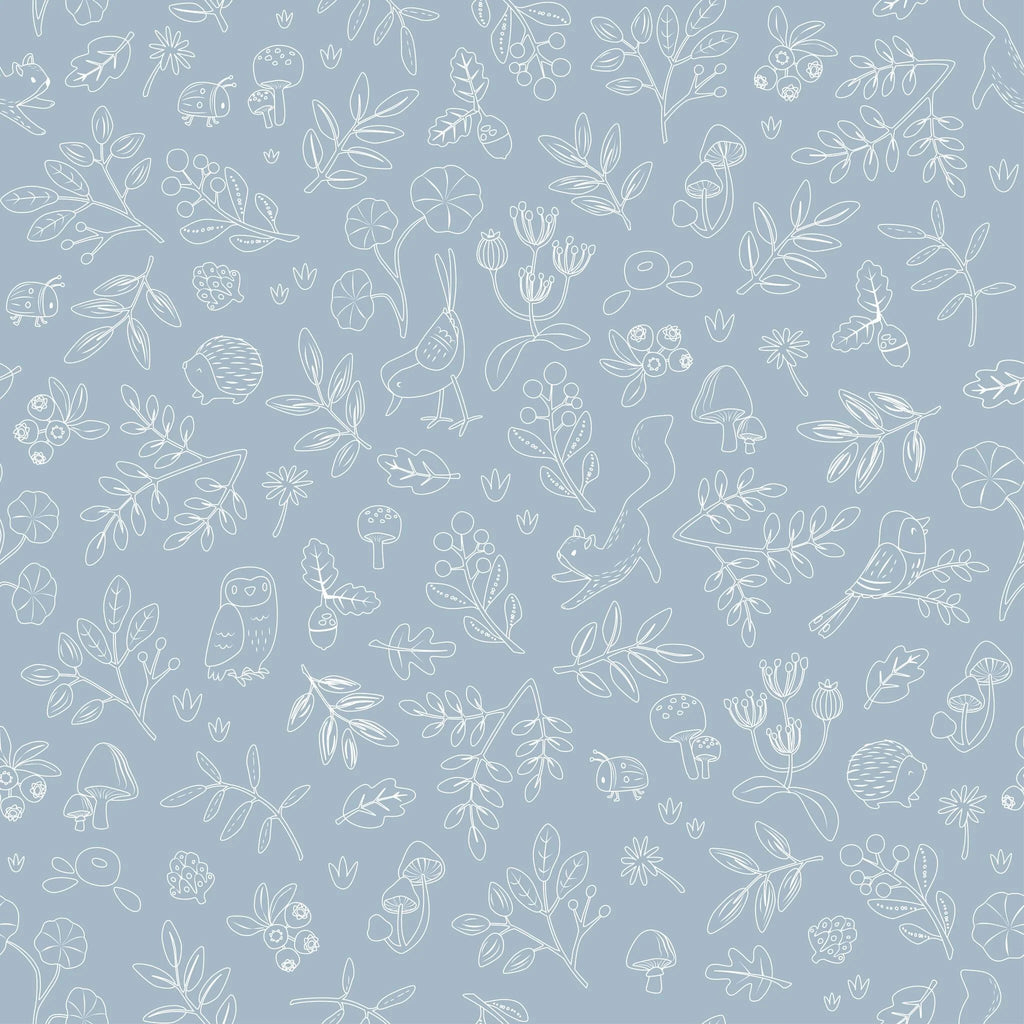 Vliesbehang – Blauw – Forest Friends – Forest Wonder