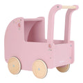 Houten poppenwagen - Roze