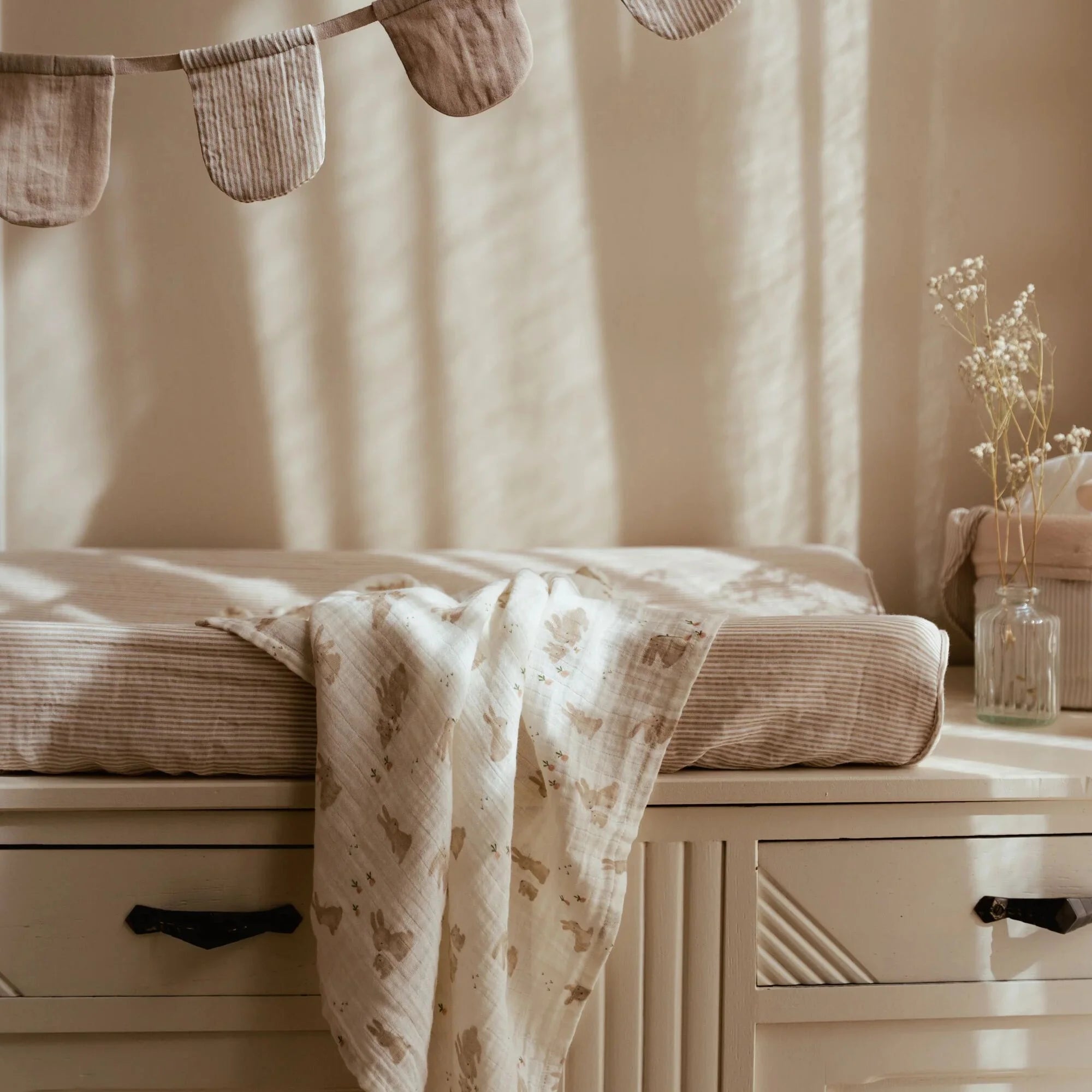 Swaddle - Wit - 120 cm - Newborn Naturals - Baby Bunny