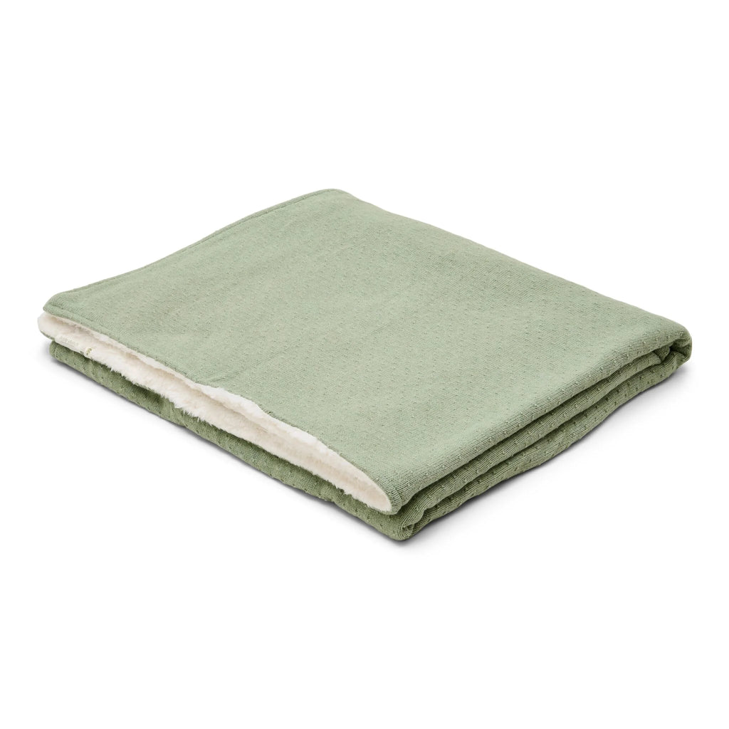 Gebreid wiegdeken - Fleece – Groen – Essentials