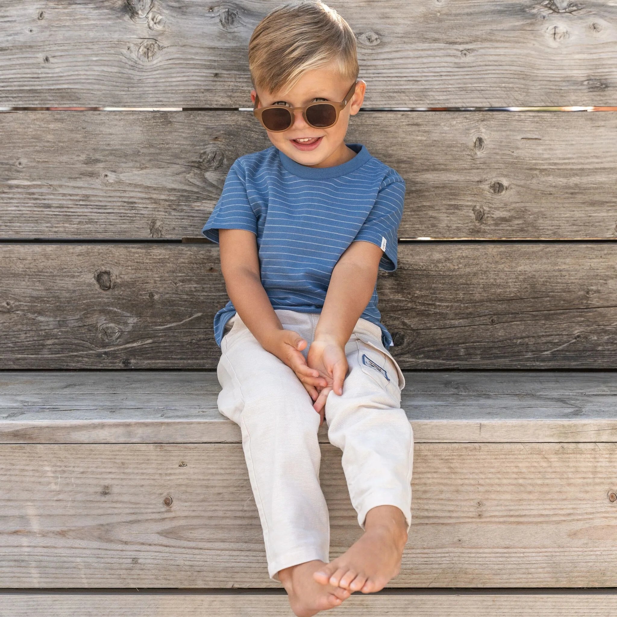 Shirt korte mouw - Blauw - Indigo Stripe