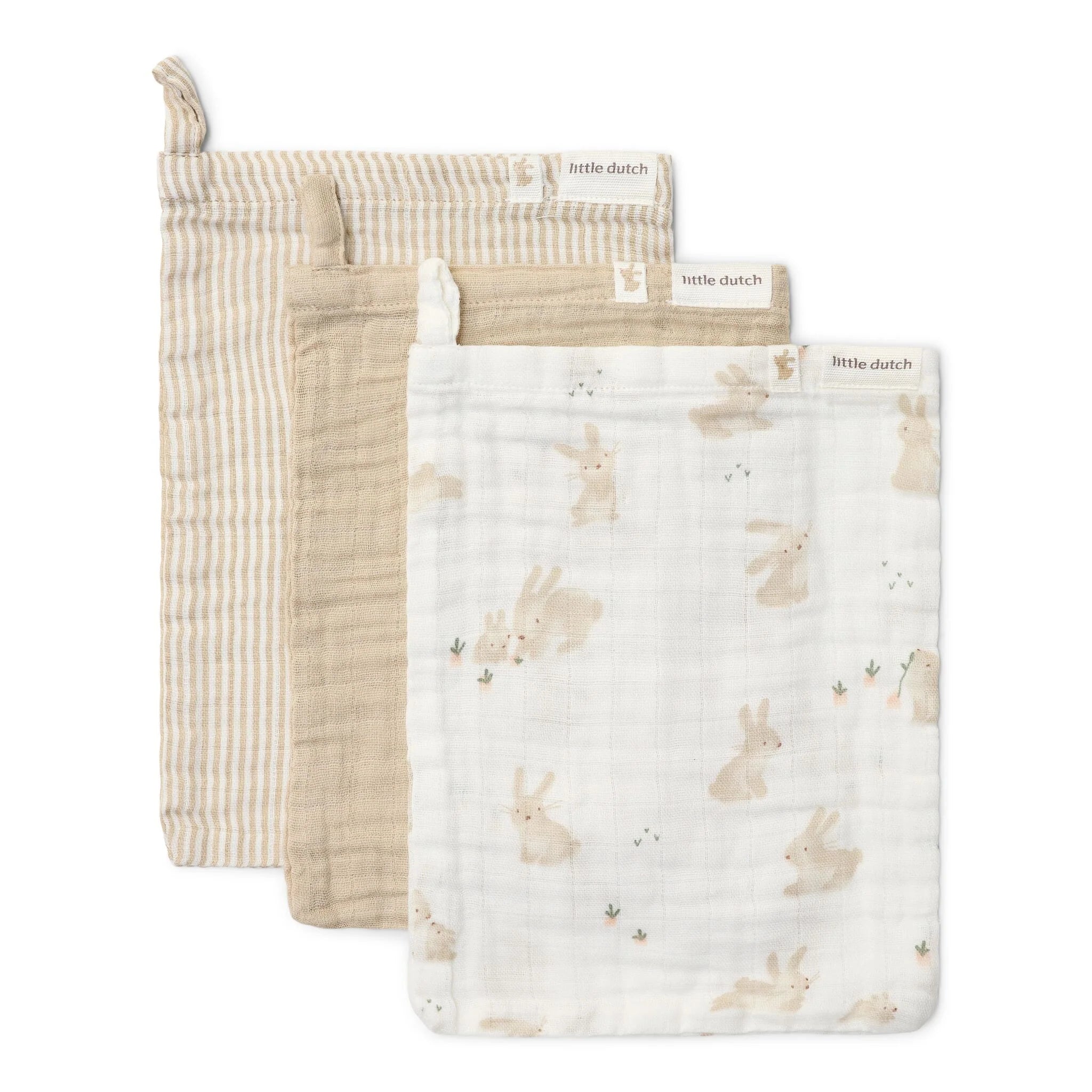 Washandjes set - Wit - Newborn Naturals - Baby Bunny