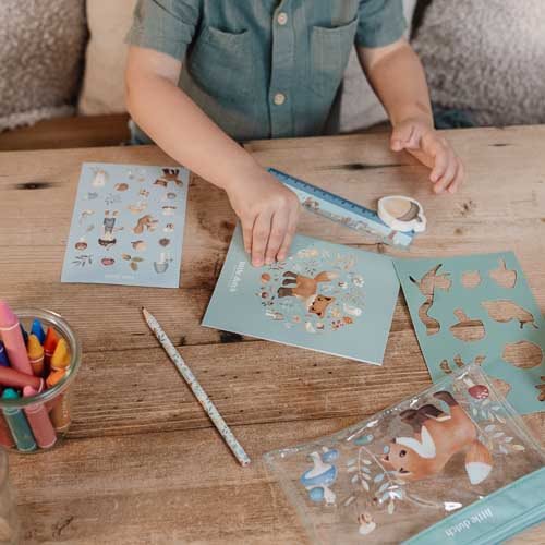 Etui met inhoud - Blauw - Forest Friends