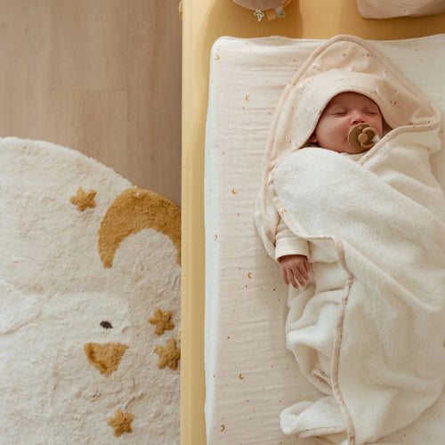 Aankleedkussenhoes - Wit - Newborn Naturals - Moon & Stars
