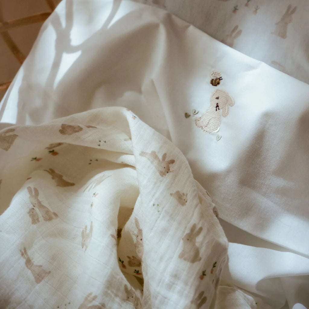 Swaddle - Wit - 120 cm - Newborn Naturals - Baby Bunny