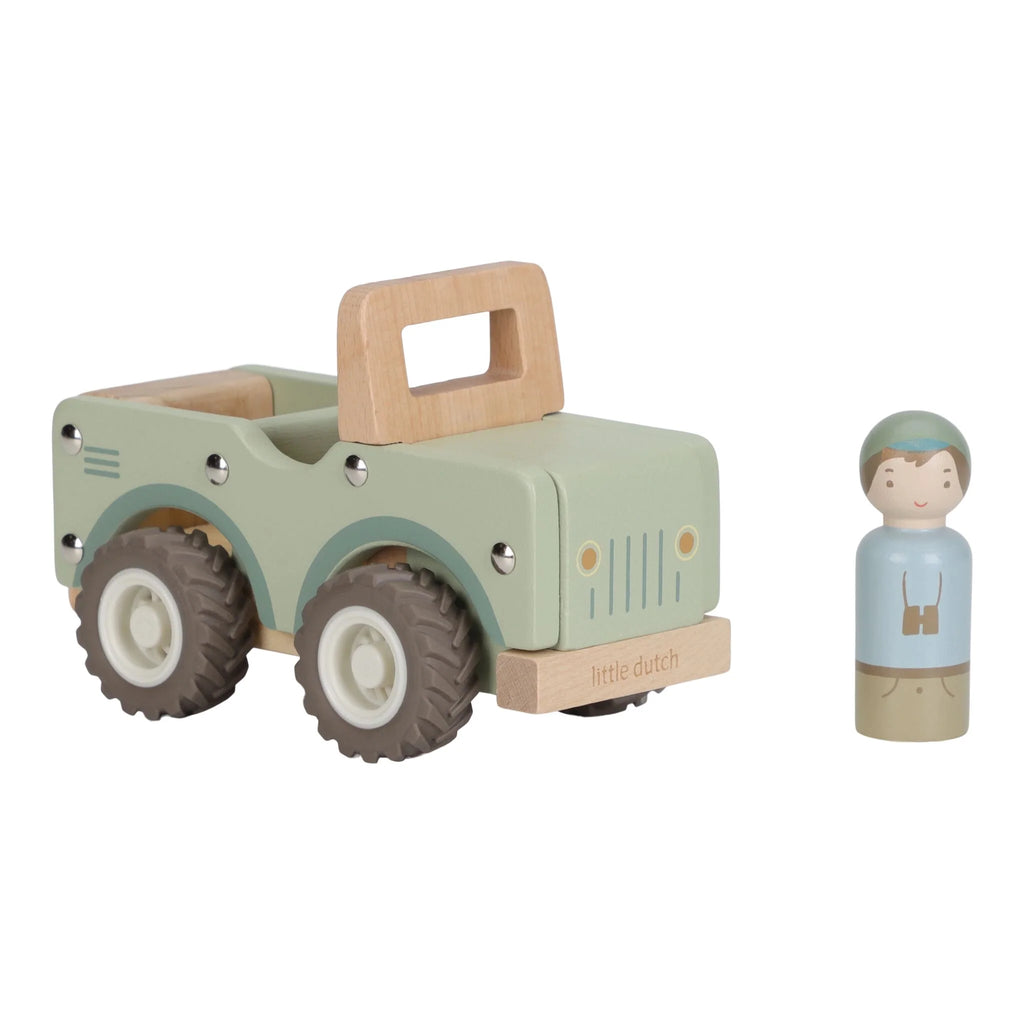 Houten safari auto - Groen