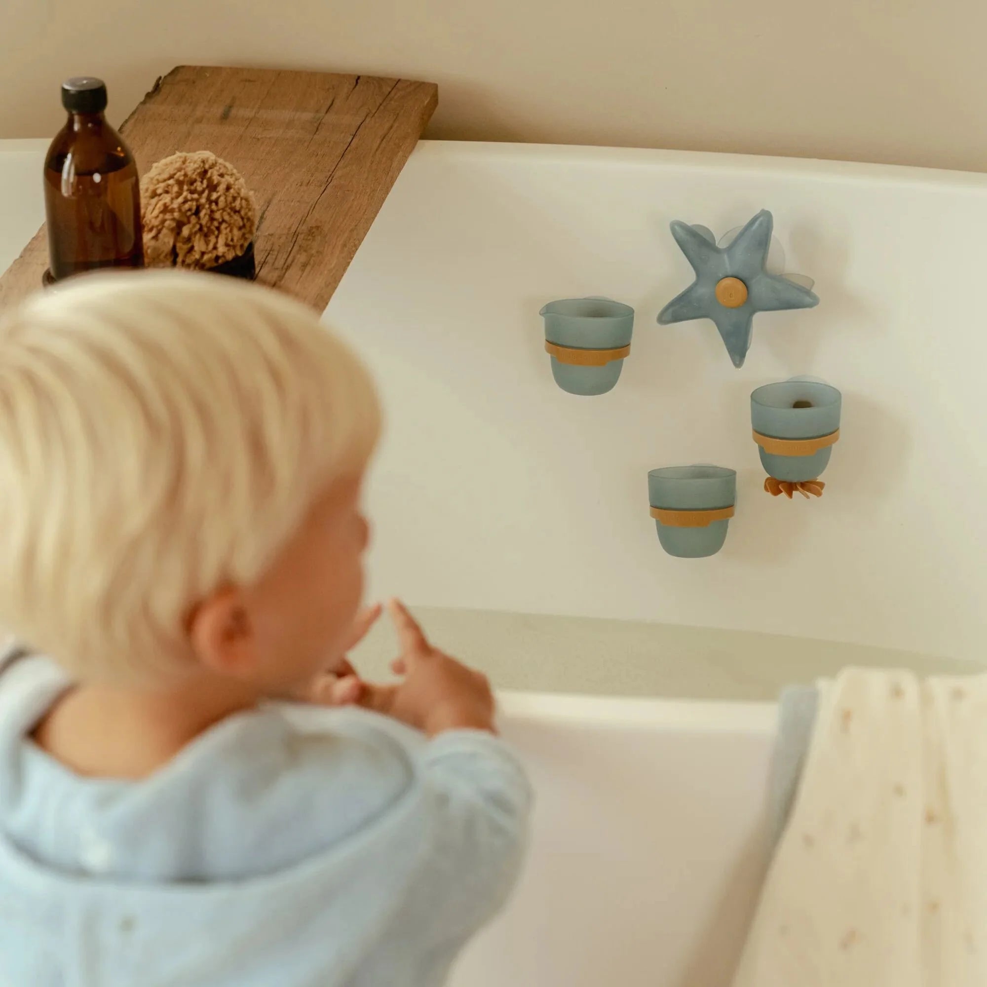 Badwand bekers - blauw - Essentials