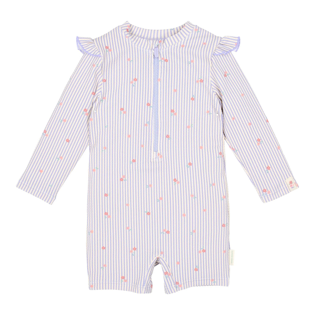 Zwempak lange mouw - UPF 40 - Paars - Dreamy Stripes