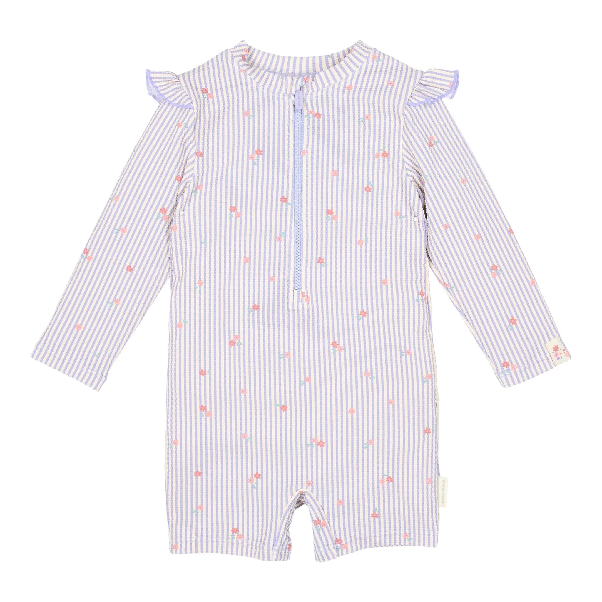 Zwempak lange mouw - UPF 40 - Paars - Dreamy Stripes