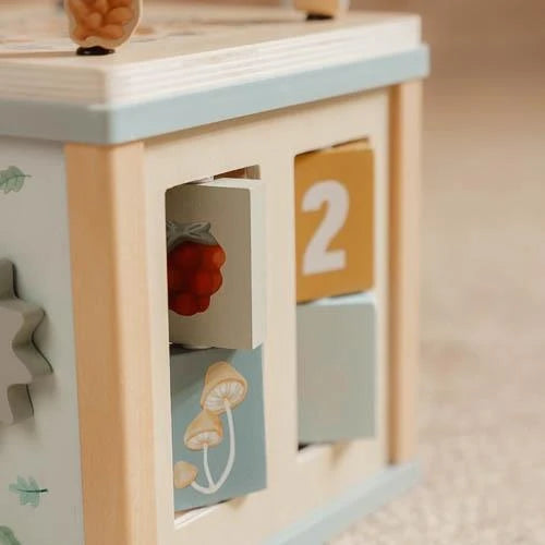 Houten activiteitenkubus - Blauw - Forest Friends