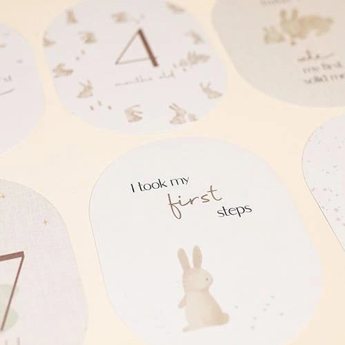 Mijlpaal kaarten - Beige - Baby Bunny - EN