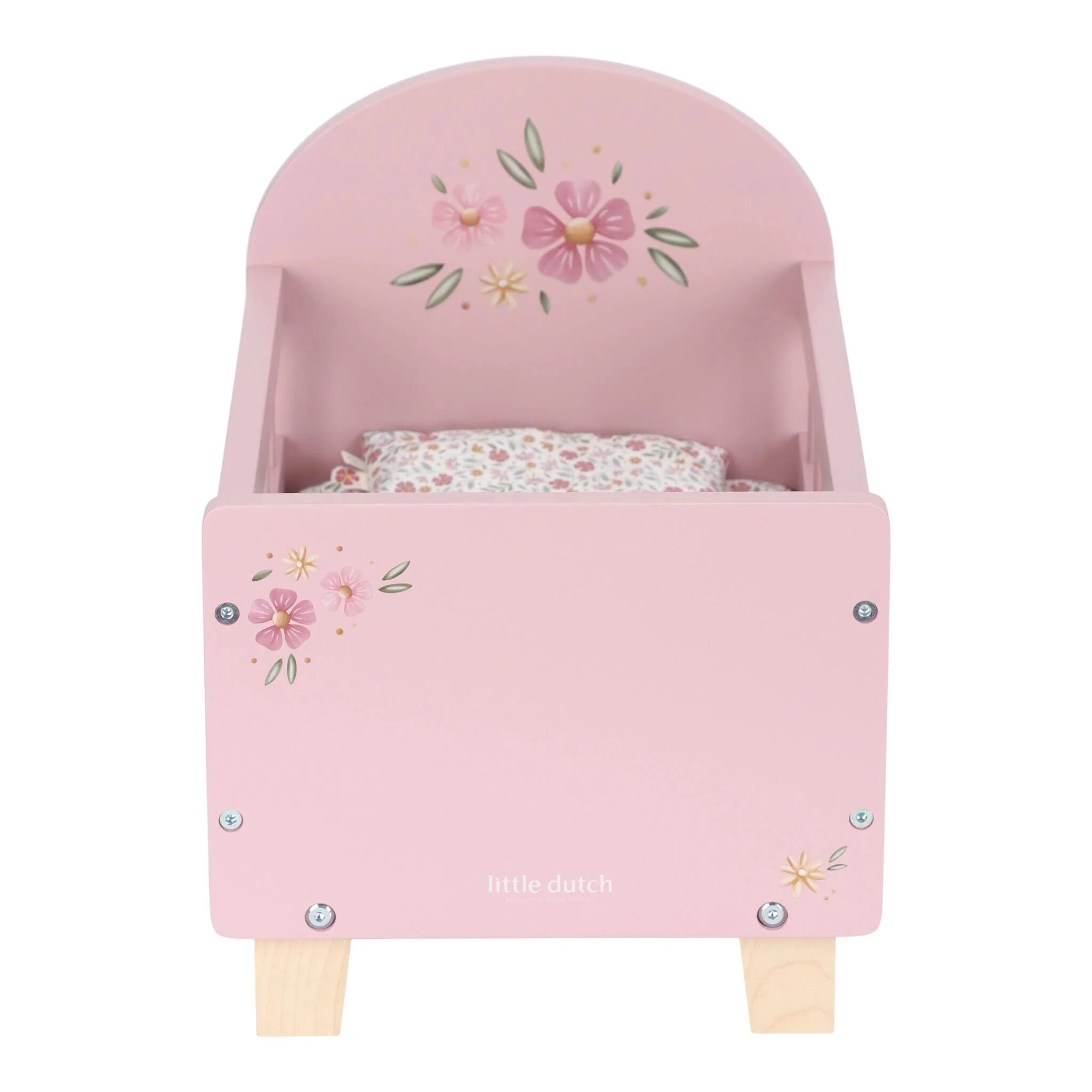 Houten poppenbedje - Roze - Essentials
