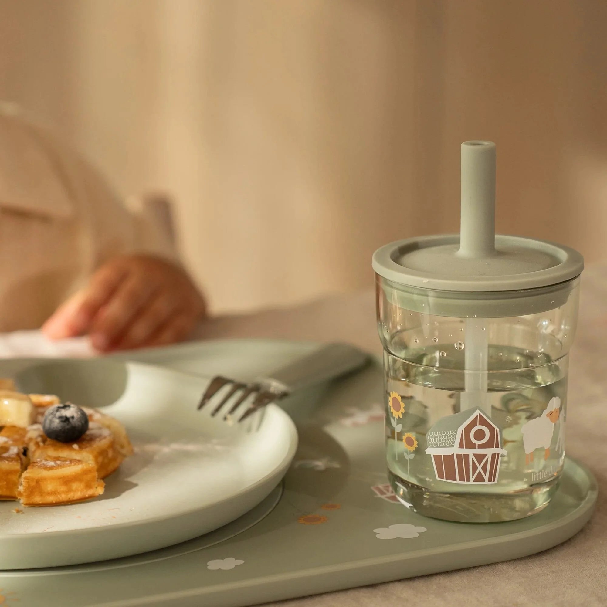 Kinderglas 250 ml Met Rietje Little Farm