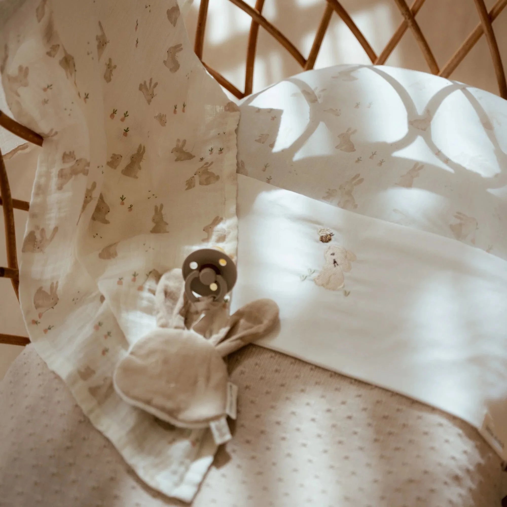 Ledikantlaken - Wit - Newborn Naturals - Baby Bunny