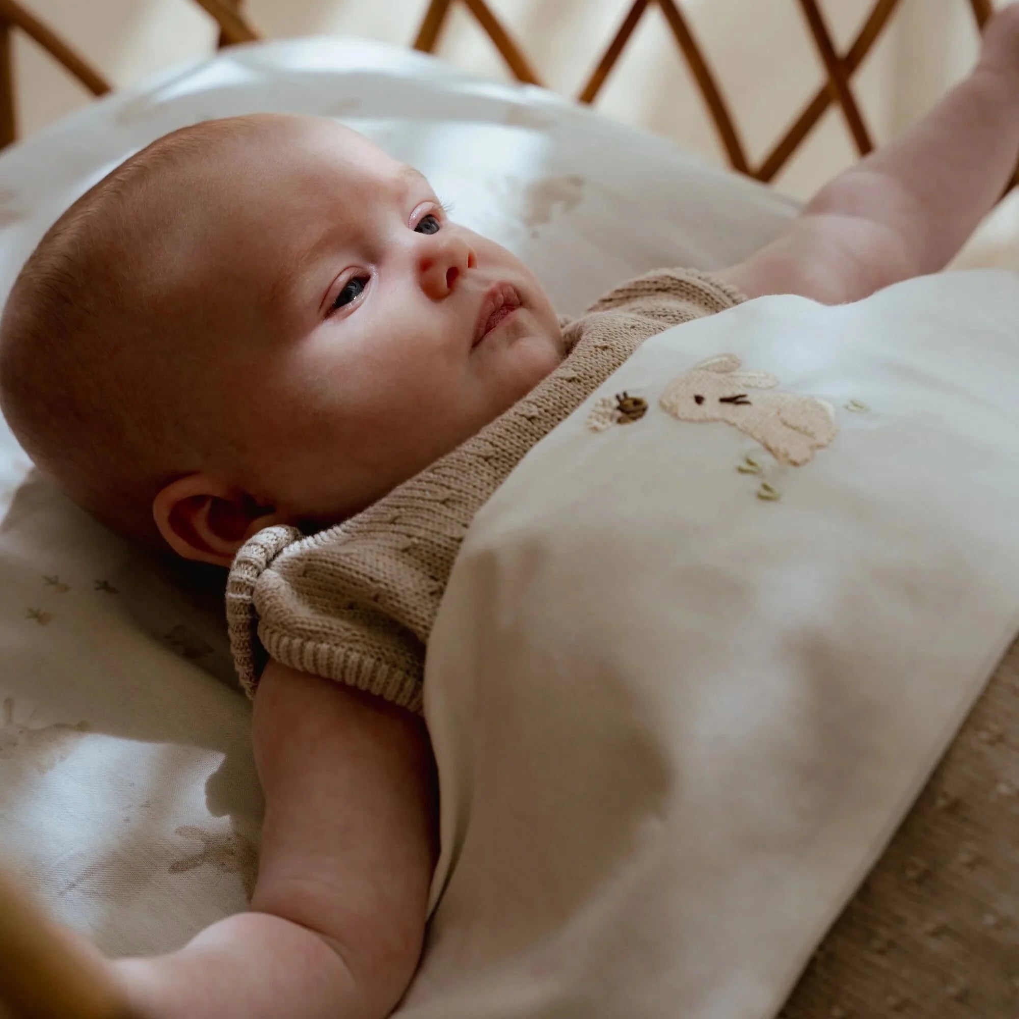Ledikantlaken - Wit - Newborn Naturals - Baby Bunny