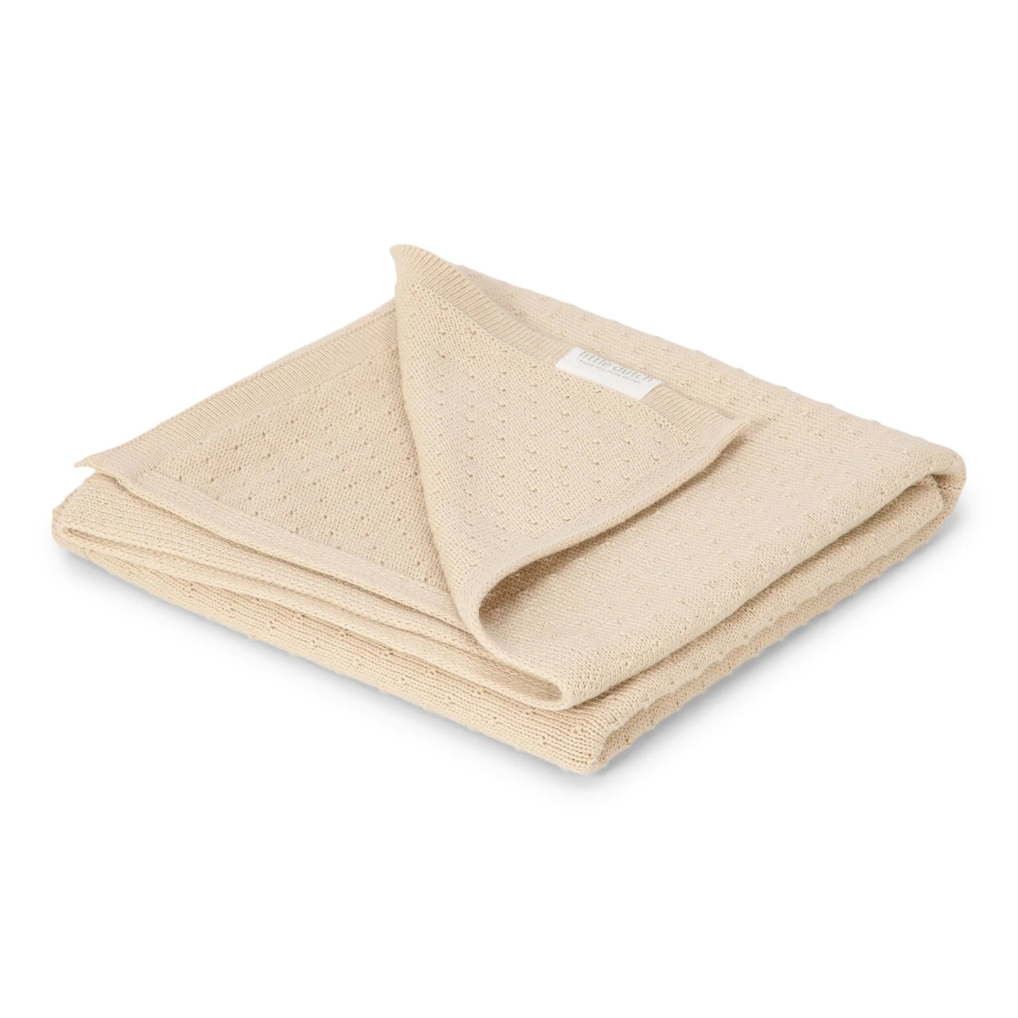 Gebreid ledikantdeken – Beige – Essentials