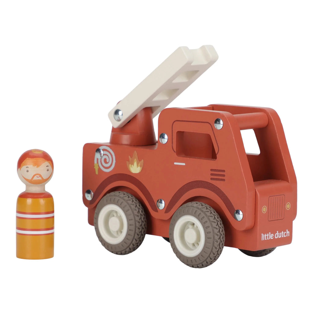 Houten brandweerwagen – Rood – Essentials
