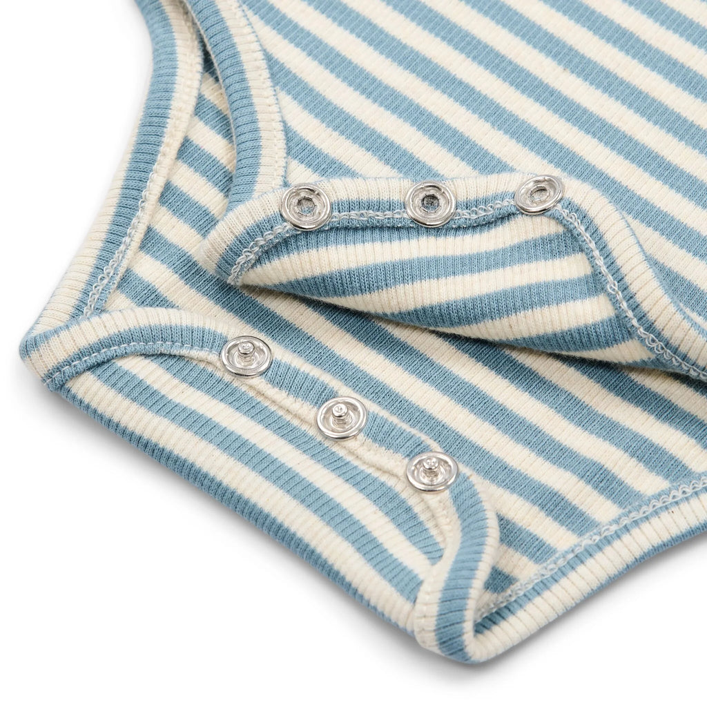Gestreepte romper korte mouw - Blauw