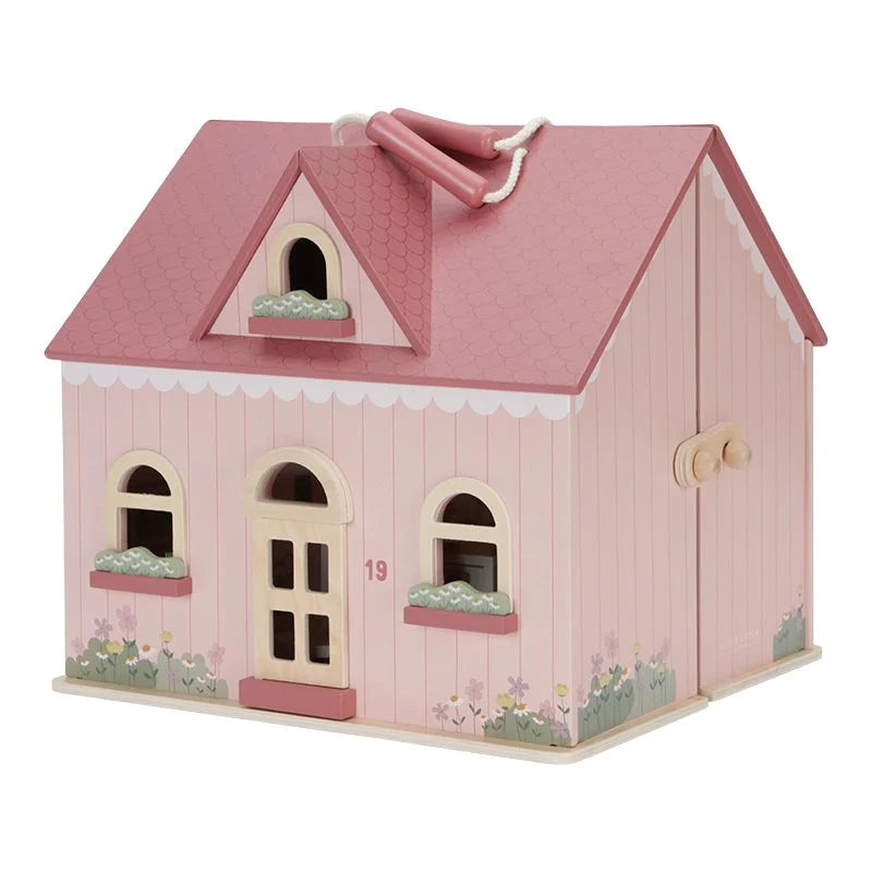 Draagbaar poppenhuis hout