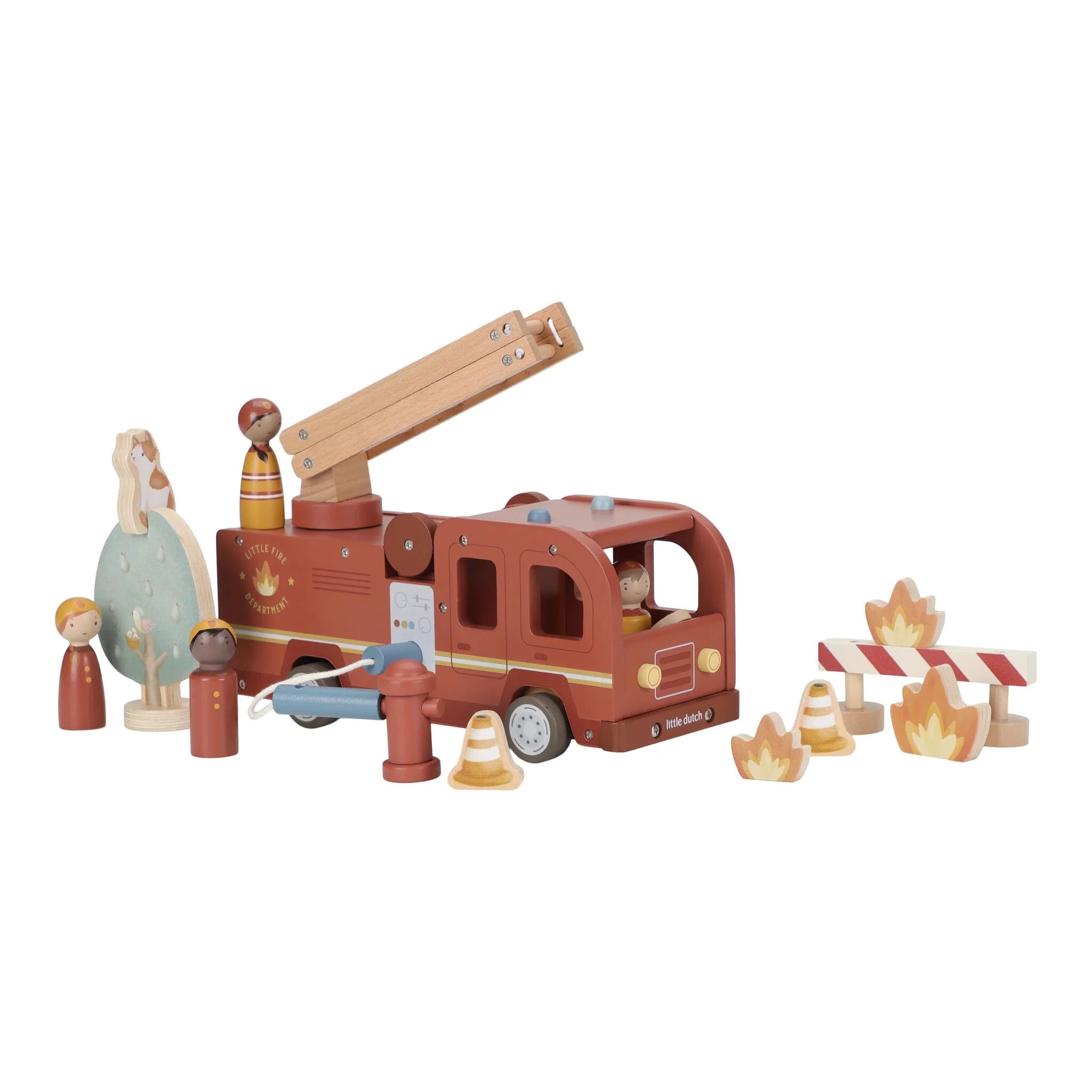 Houten brandweerwagen – Rood – Essentials