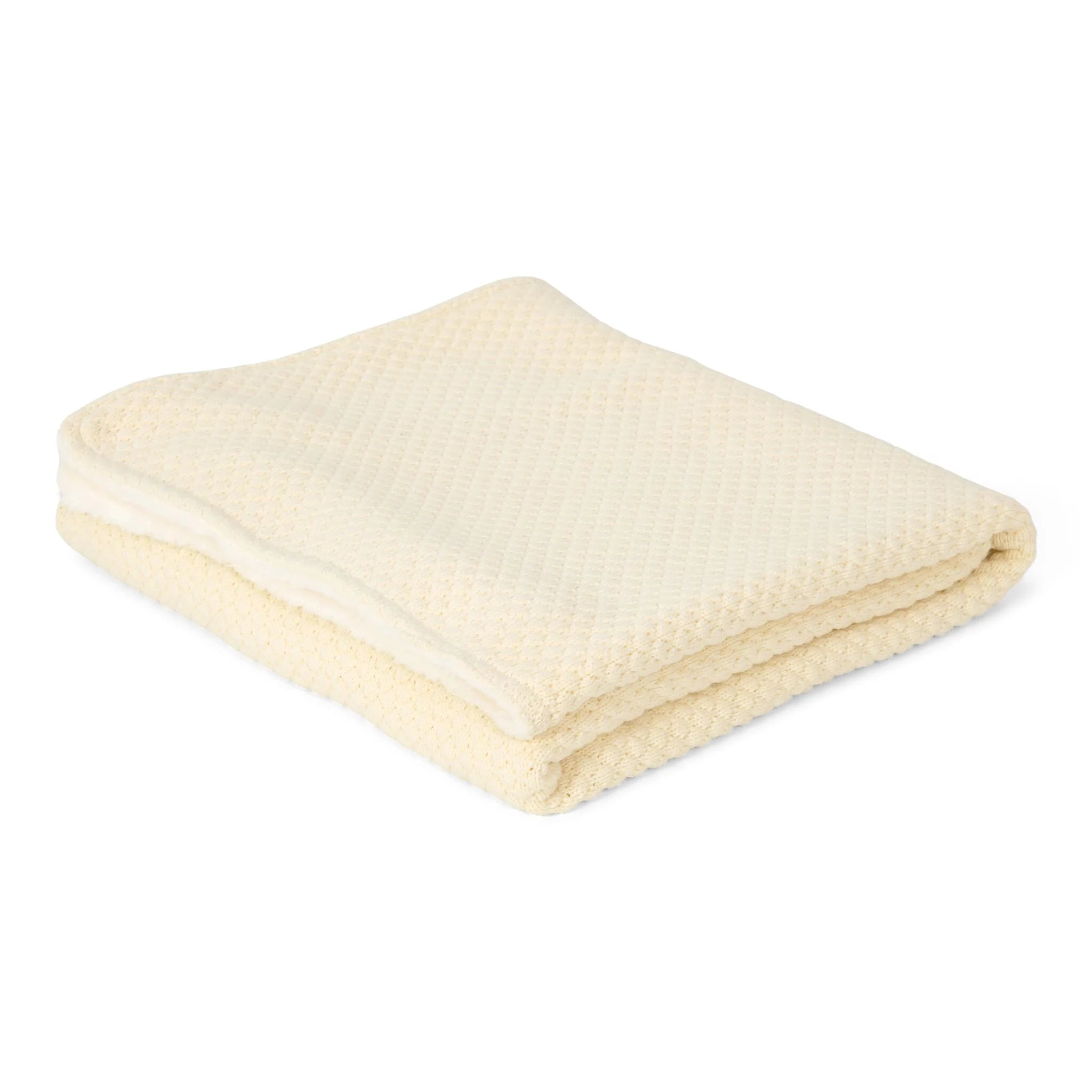 Gebreid wiegdeken - Fleece – Wit – Essentials