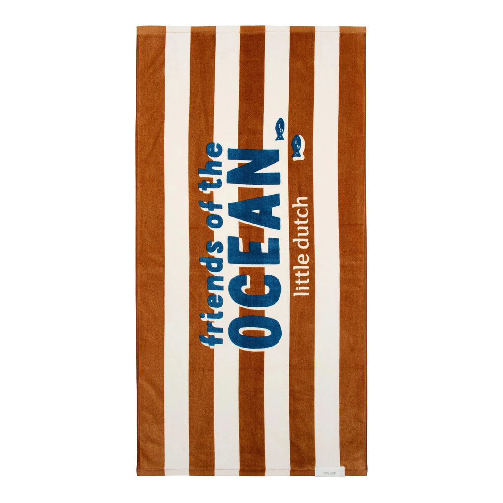 Strandhanddoek - Bruin - Ocean Brown Stripes
