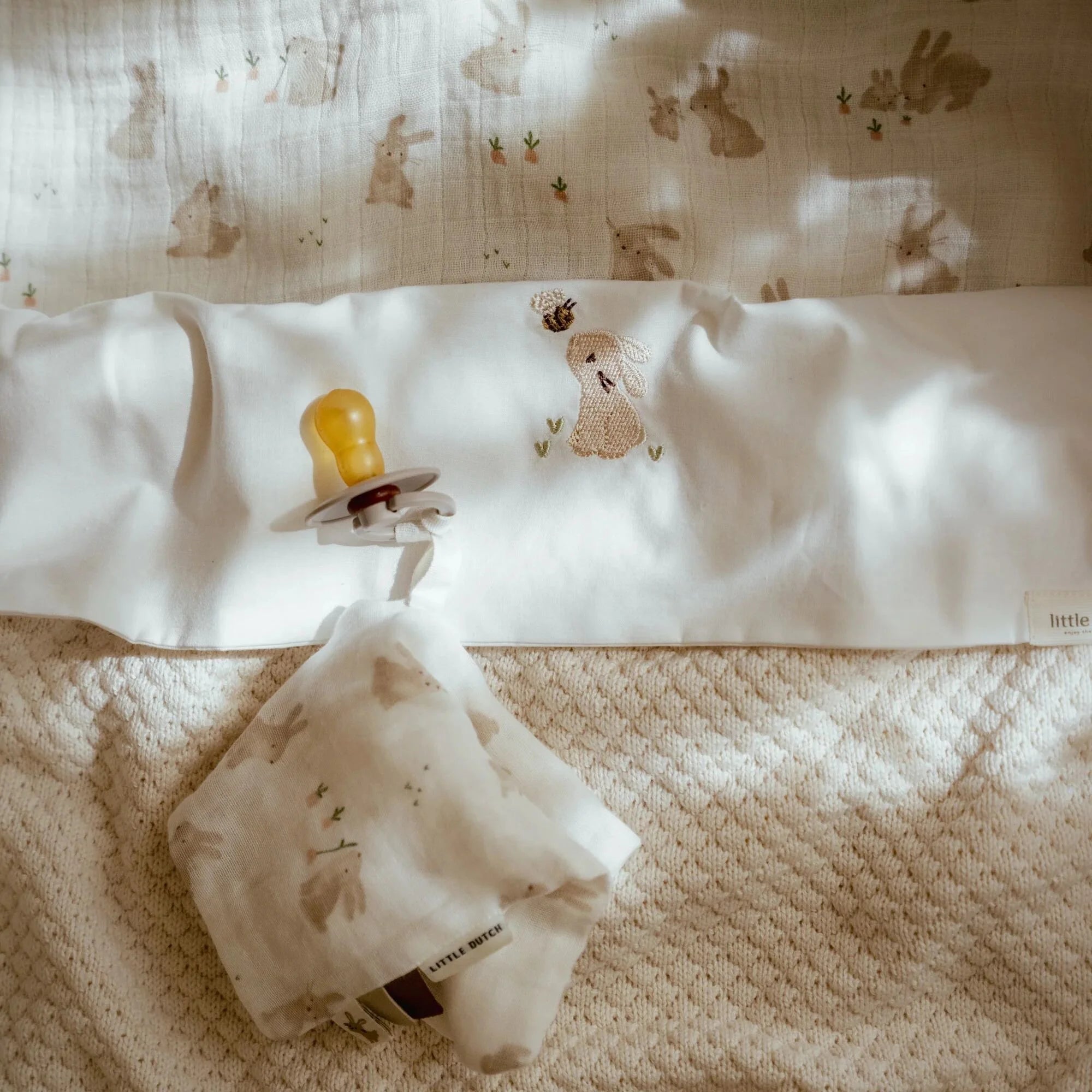 Wieglaken - Wit - Newborn Naturals - Baby Bunny