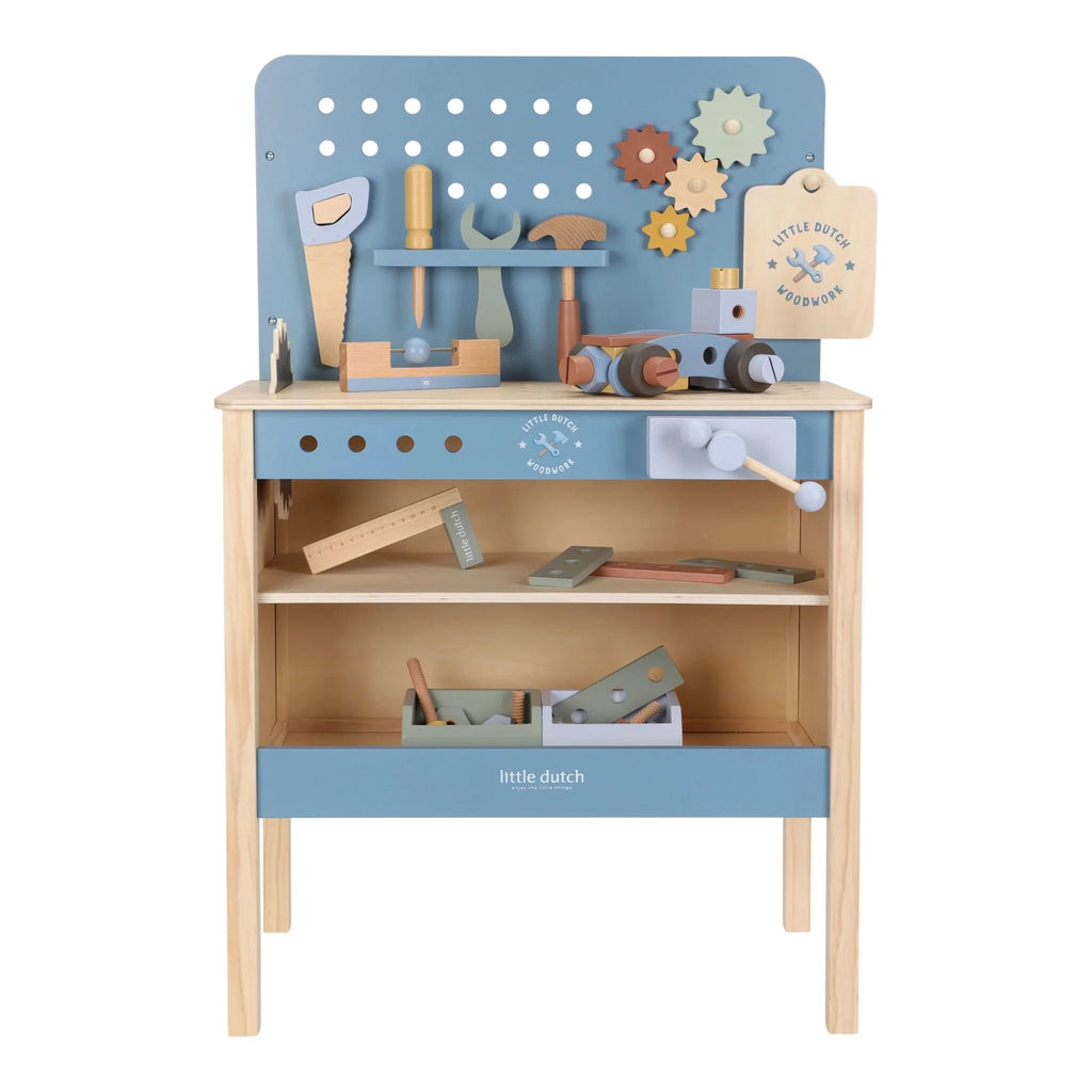 Houten werkbank - Blauw