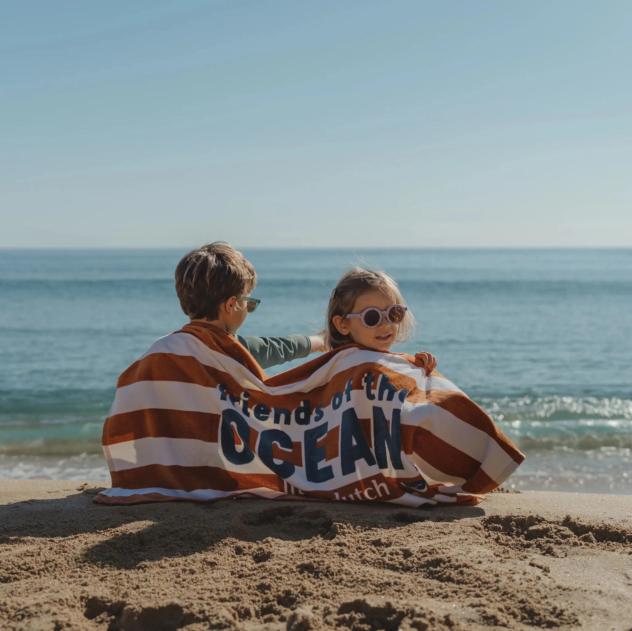 Strandhanddoek - Bruin - Ocean Brown Stripes
