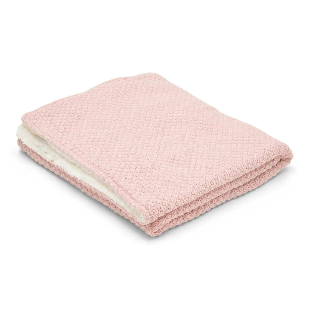 Gebreid ledikantdeken - Fleece - Roze - Essentials