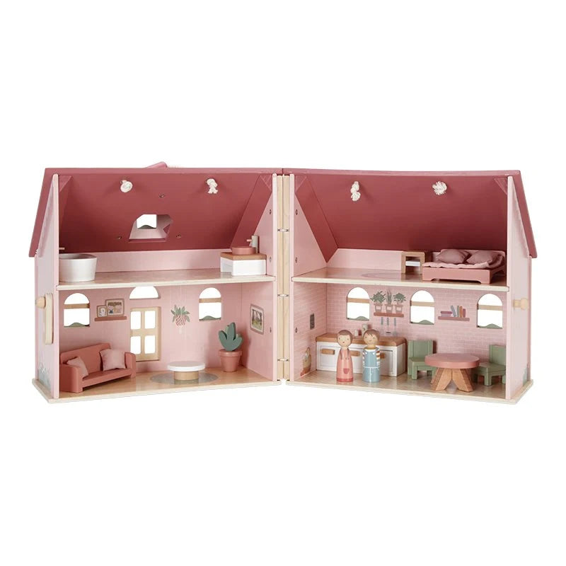 Draagbaar poppenhuis hout