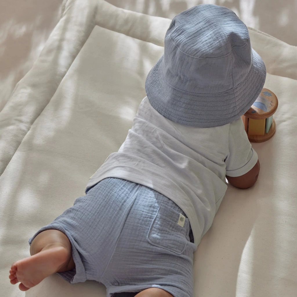 Gestreept shirt korte mouw - Blauw